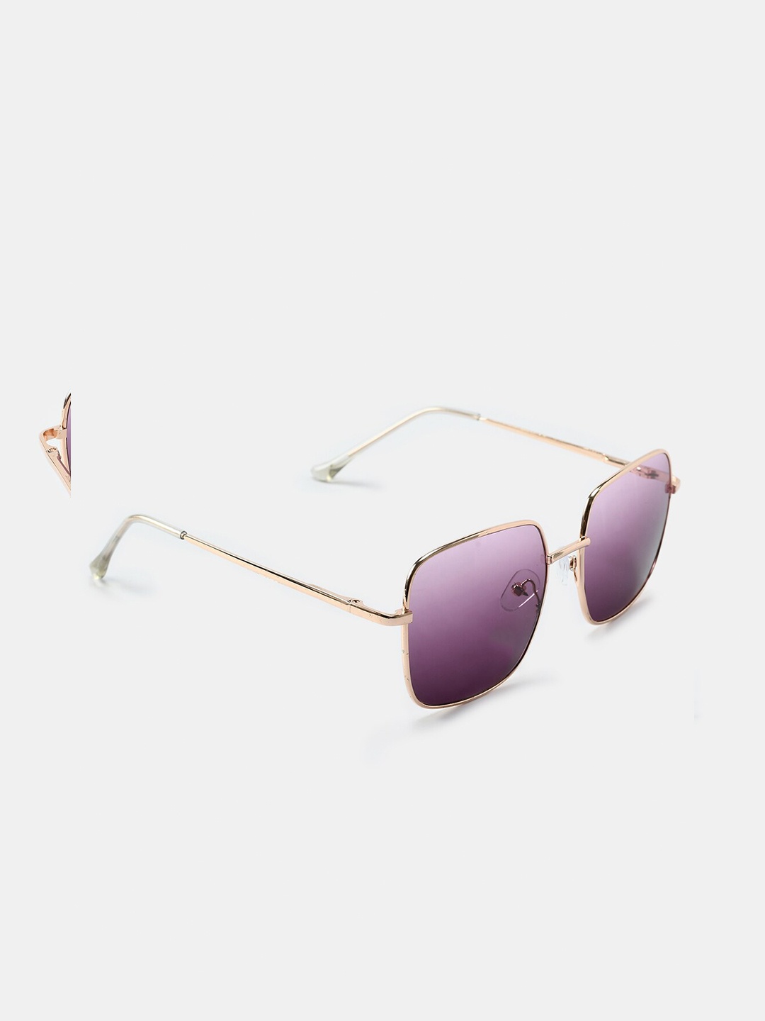 

DukieKooky Unisex Kids Purple Lens & Gold-Toned Square Sunglasses [900375-Purple]