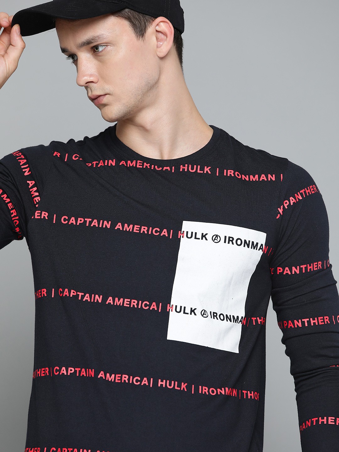 

Kook N Keech Marvel Men Navy Blue Pure Cotton Avengers Printed T-shirt