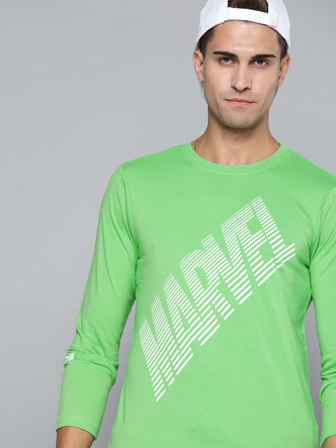 

Kook N Keech Marvel Men Green & White Marvel Brand Logo Printed Pure Cotton T-shirt