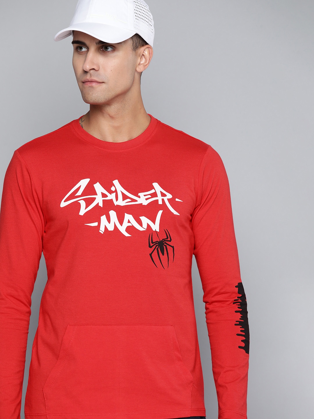 

Kook N Keech Marvel Men Red & White Spider-Man Printed Pure Cotton T-shirt