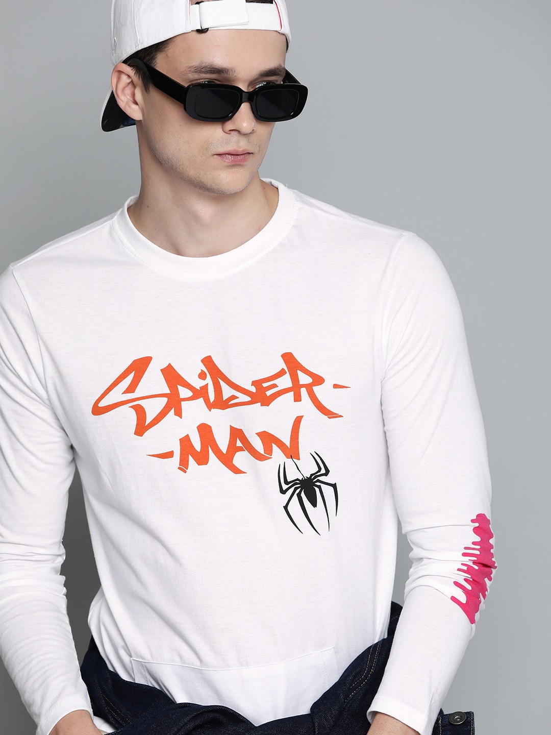 

Kook N Keech Marvel Men White Pure Cotton Spider-Man Printed T-shirt