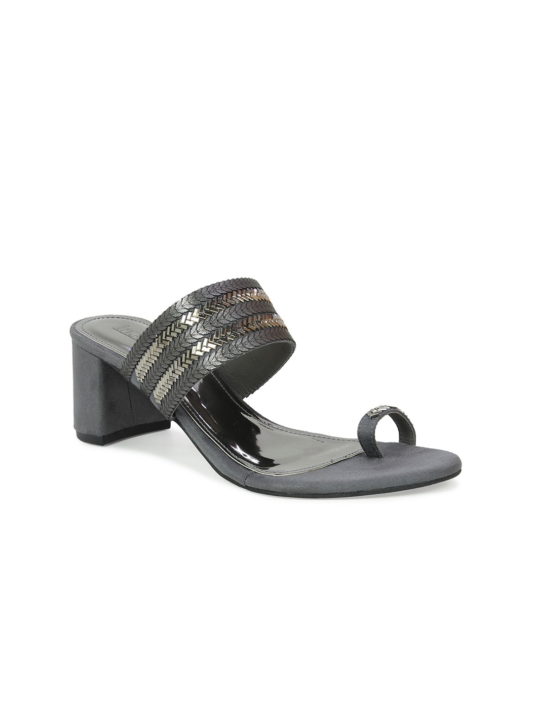 

Inc 5 Women Grey Embellished Block Sandals