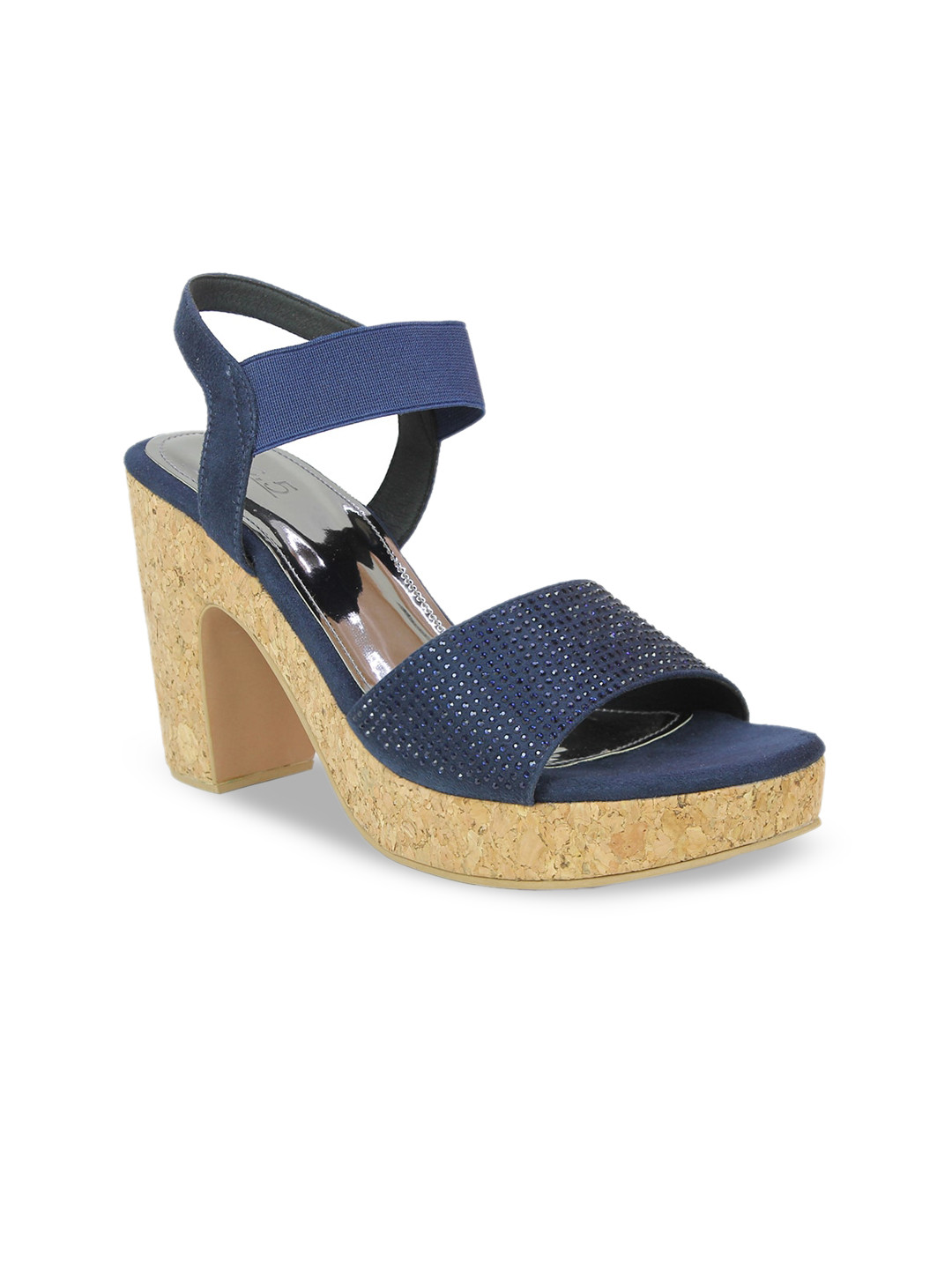 

Inc 5 Women Navy Blue Embellished Block Sandals