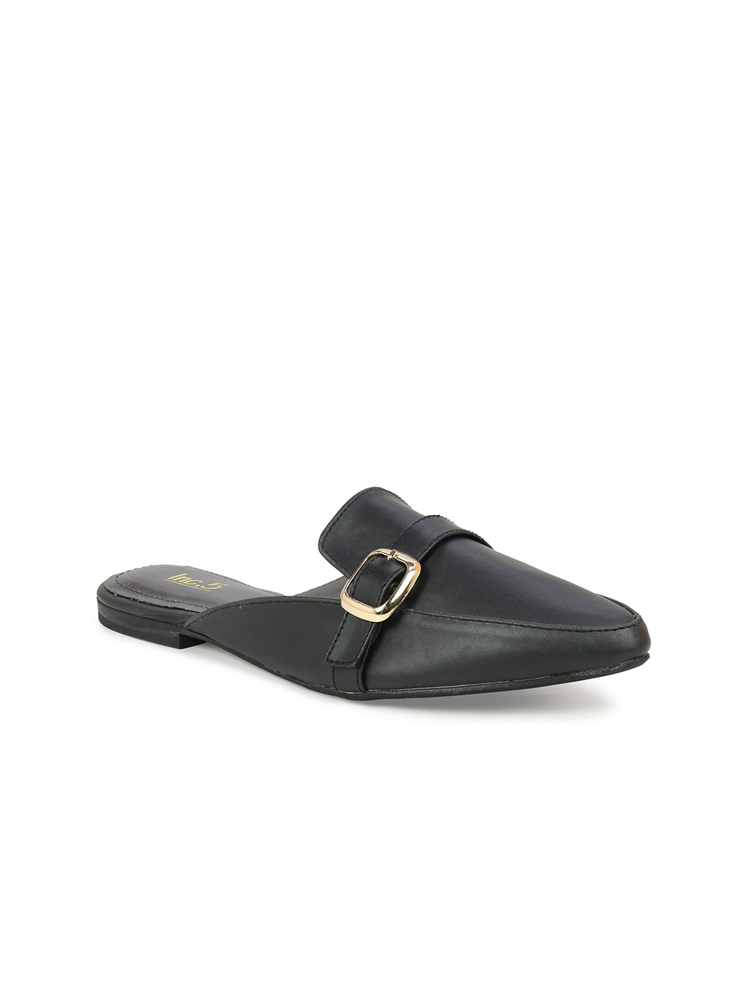 

Inc 5 Women Black Buckles Mules Flats
