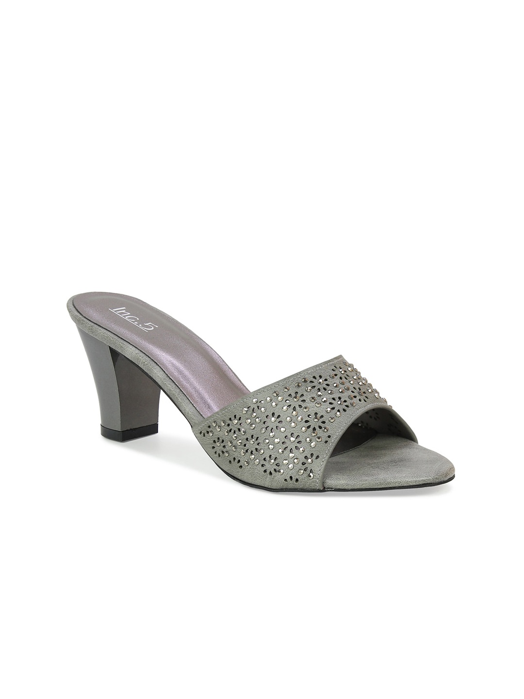 

Inc 5 Women Grey Embellished Block Sandals
