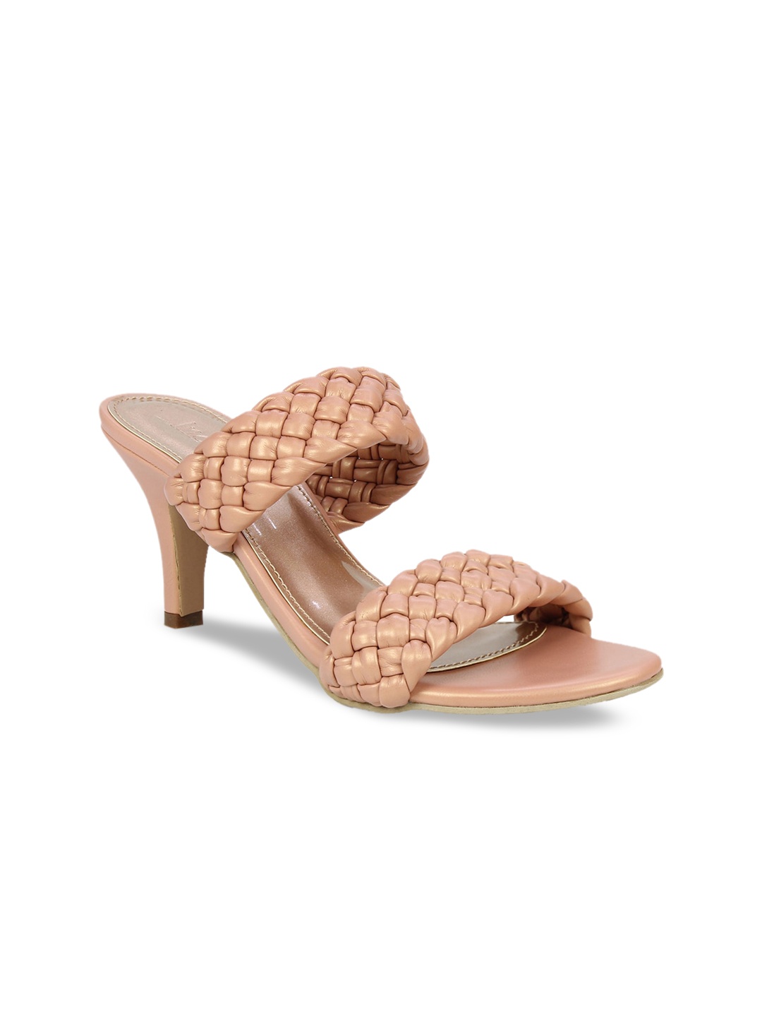 

Inc 5 Women Peach-Coloured Textured Open Toe Stiletto Sandals