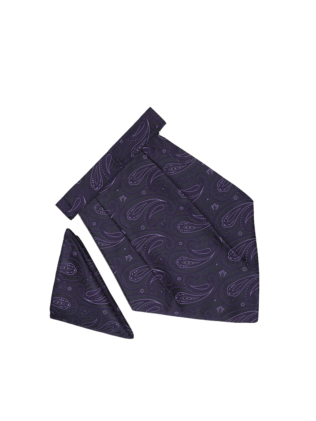 

Tossido Men Purple & Navy Blue Printed Cravat Pocket Square Set