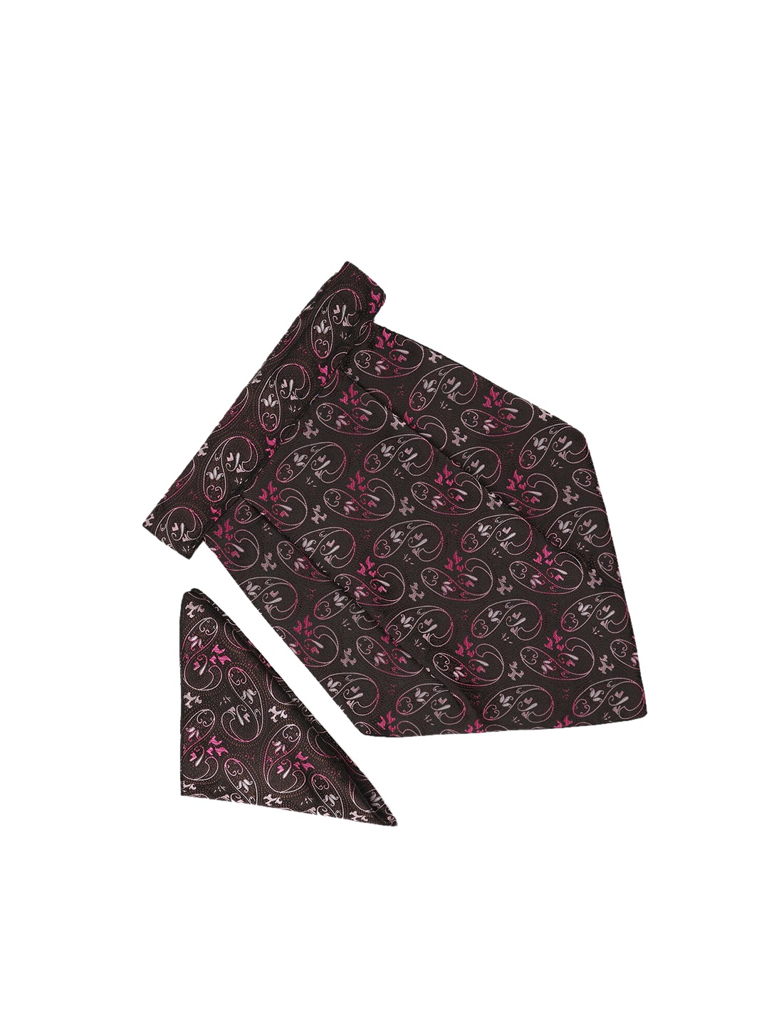 

Tossido Men Black & Red Printed Cravat Pocket Square Set