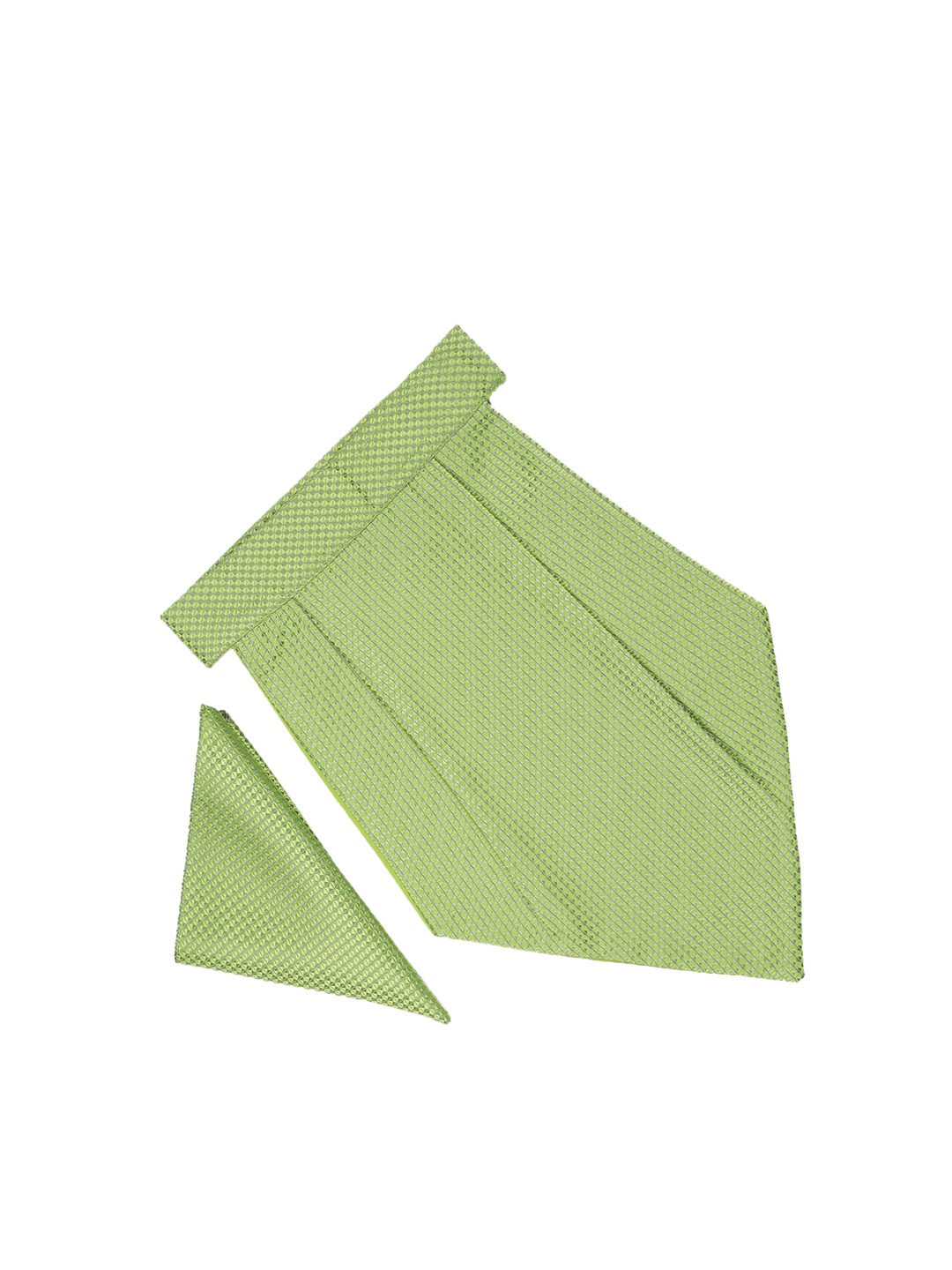 

Tossido Men Green Self Design Cravat Pocket Square Set