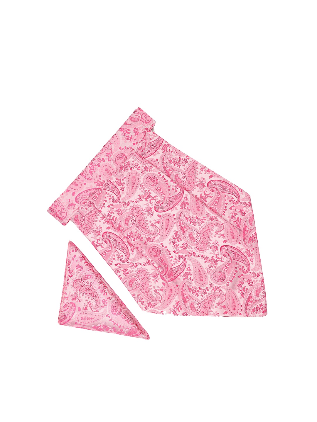 

Tossido Men Pink Self-Design Microfibre Cravat Pocket Square Set