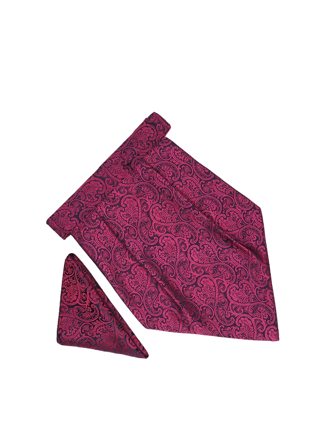 

Tossido Men Pink & Black Printed Cravat Pocket Square Gift Set