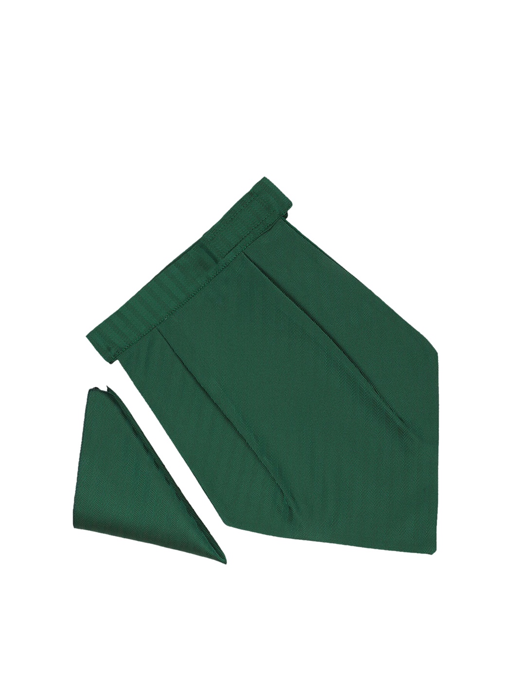 

Tossido Men Green Self Design Cravat Pocket Square Gift Set