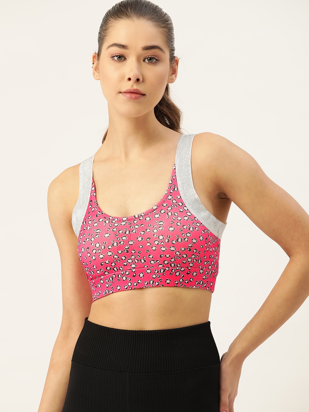 

DressBerry Pink Animal Printed Bra Lightly Padded