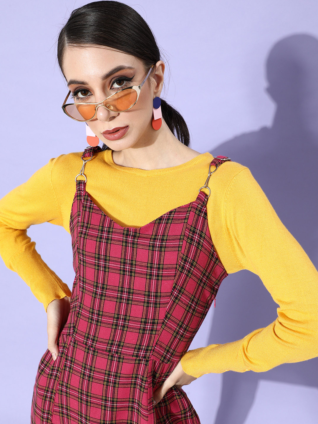 

DressBerry Women Pretty Pink Checked Summer Checked Dress
