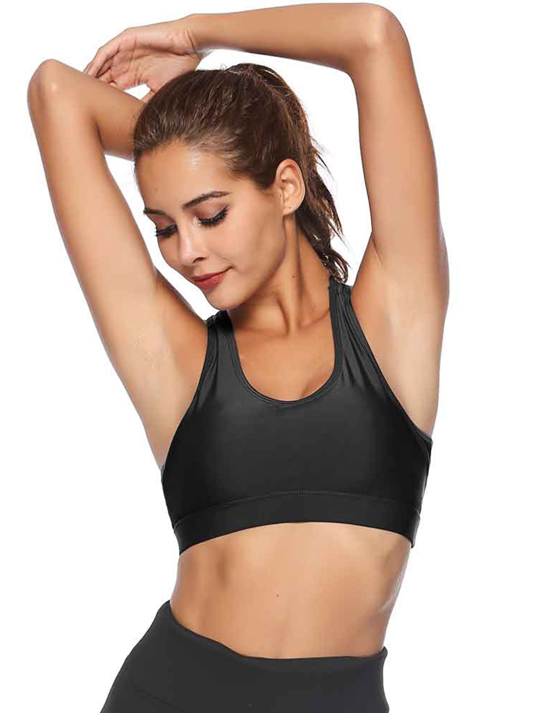 

URBANIC Black Solid Workout Bra - Lightly Padded