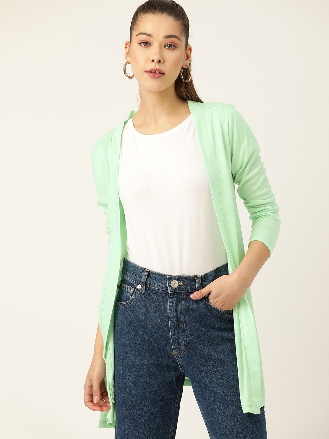 

DressBerry Women Green Solid Shrug