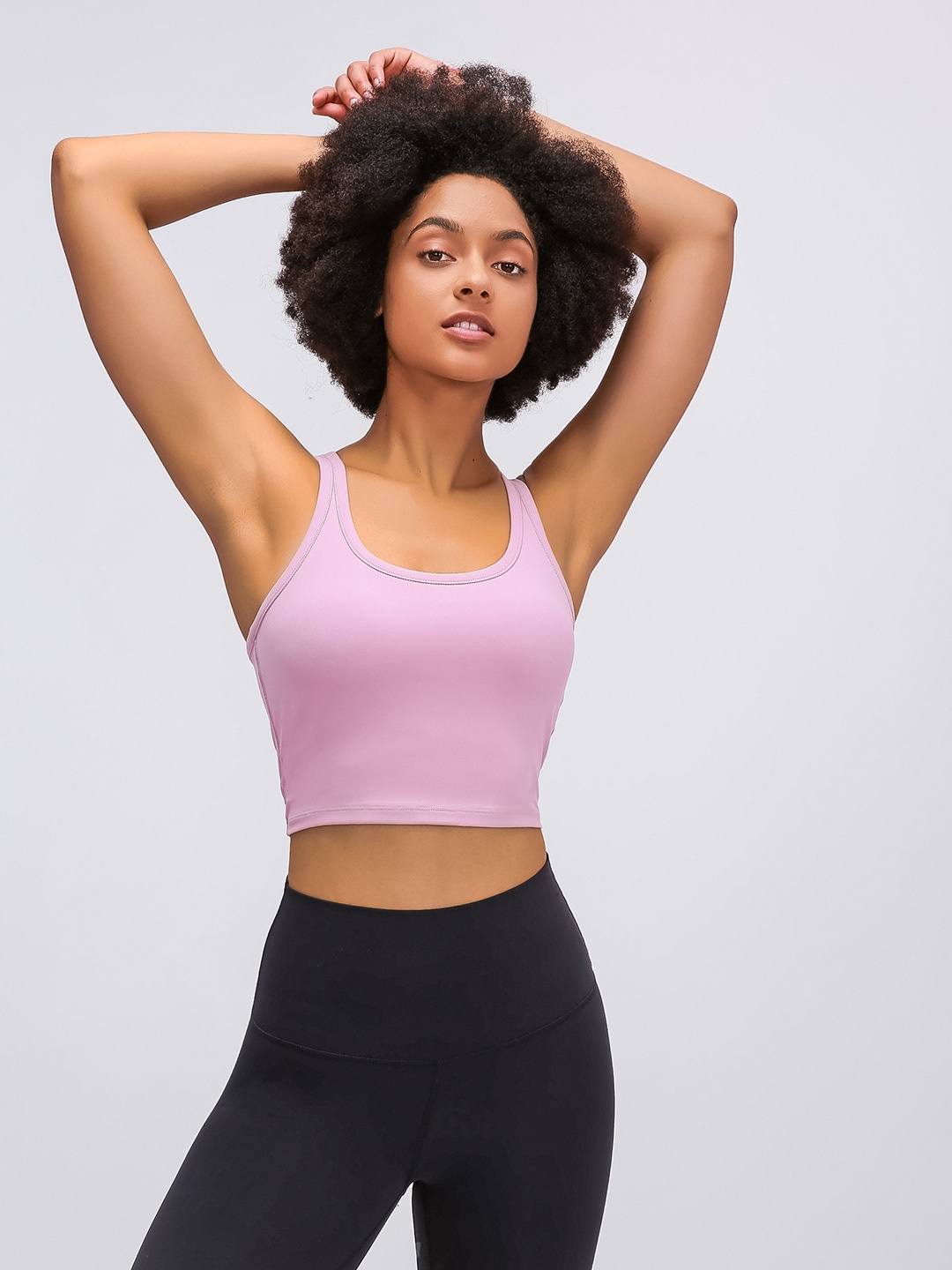 

URBANIC Purple Solid Tank Crop Top