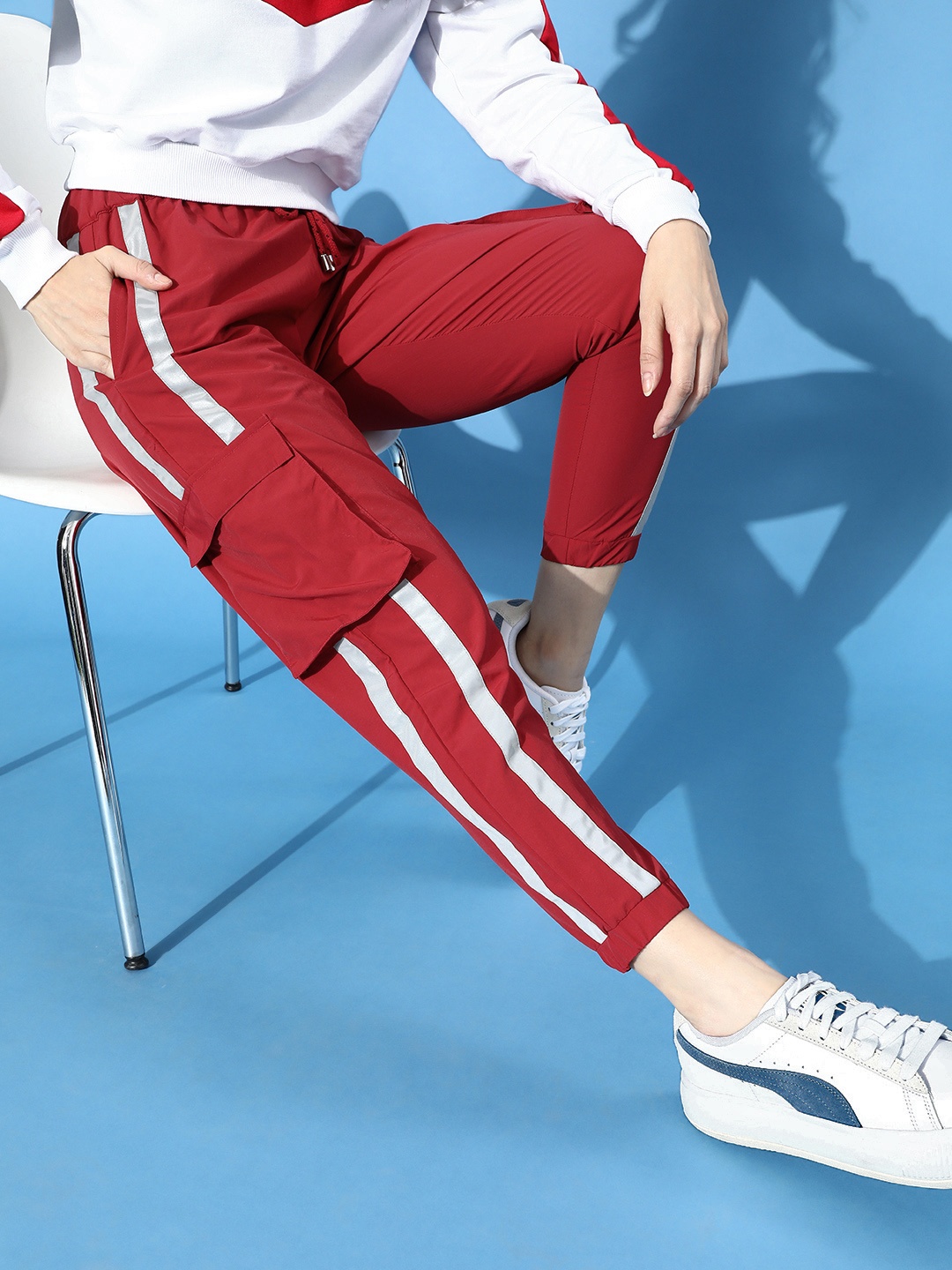 

DressBerry Women Gorgeous Red Solid Track Pants