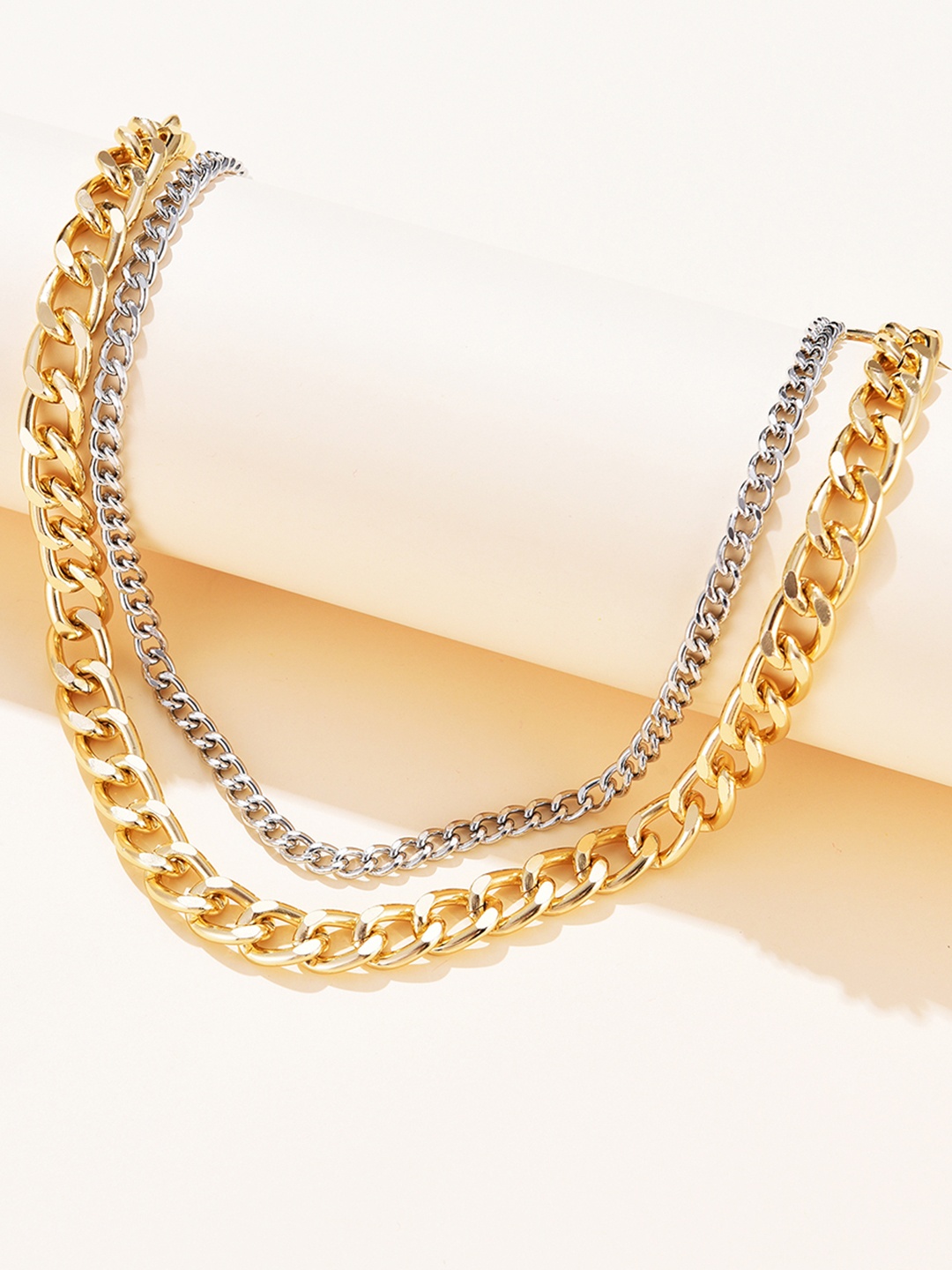 

URBANIC Set of 2 Link Necklaces, Gold