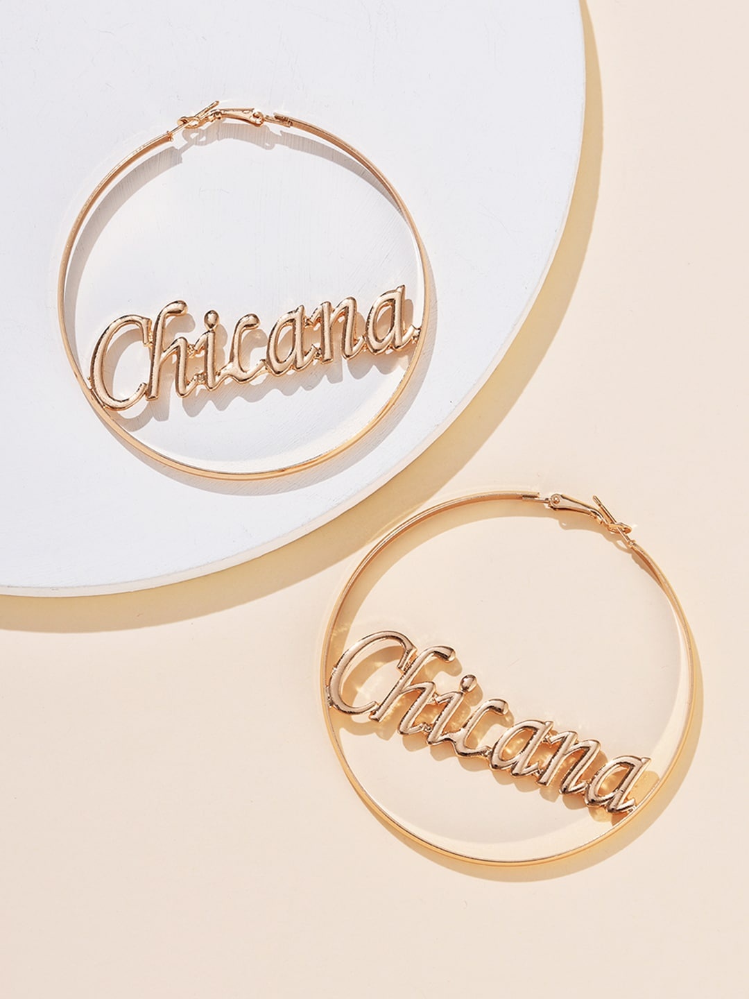 

URBANIC Gold-Toned Chicana Hoop Earrings