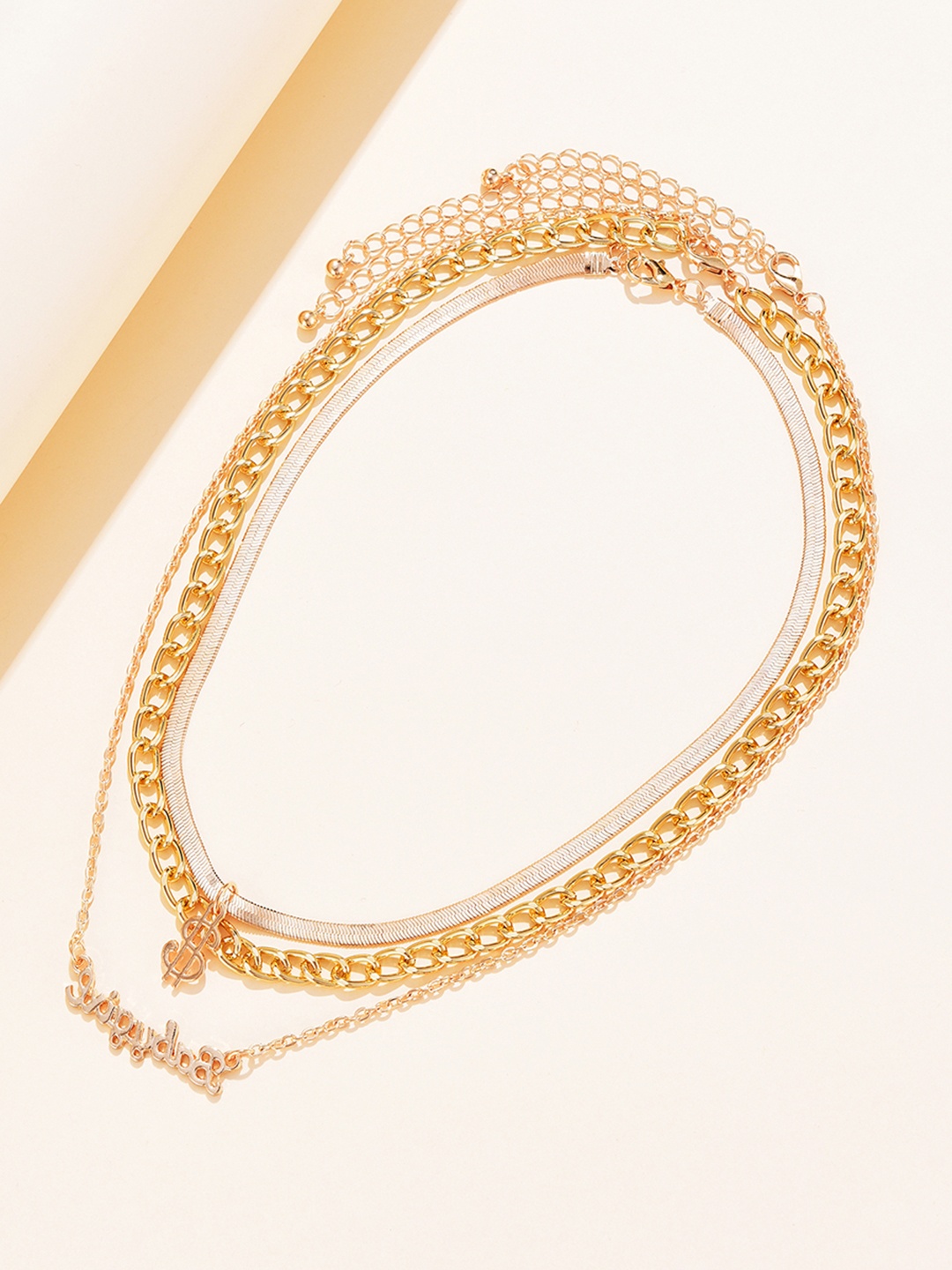 

URBANIC Set of 3 Gold-Toned Necklace