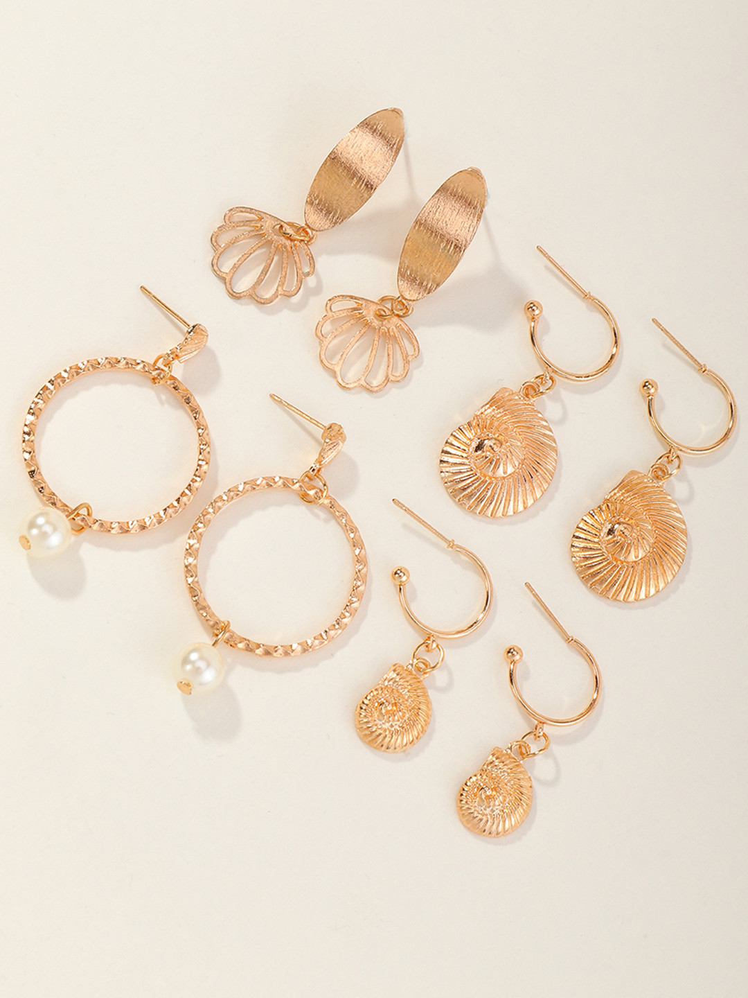 

URBANIC Set of 4 Gold-Toned Earrings