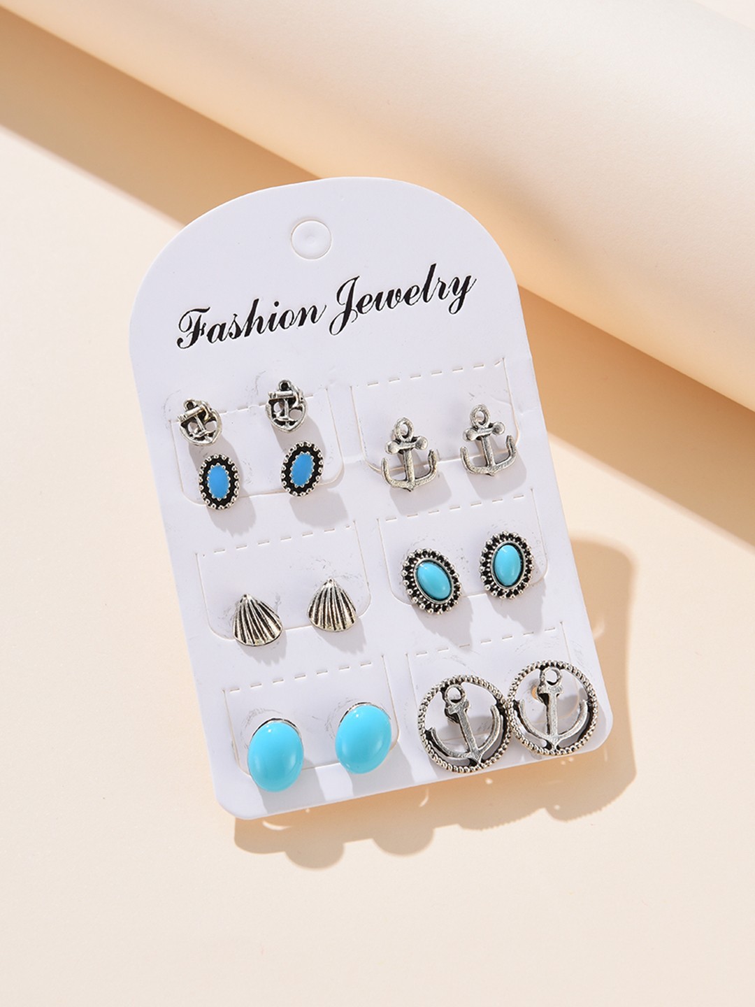 

URBANIC Women Set of 7 Oxidized Silver-Toned Earrings