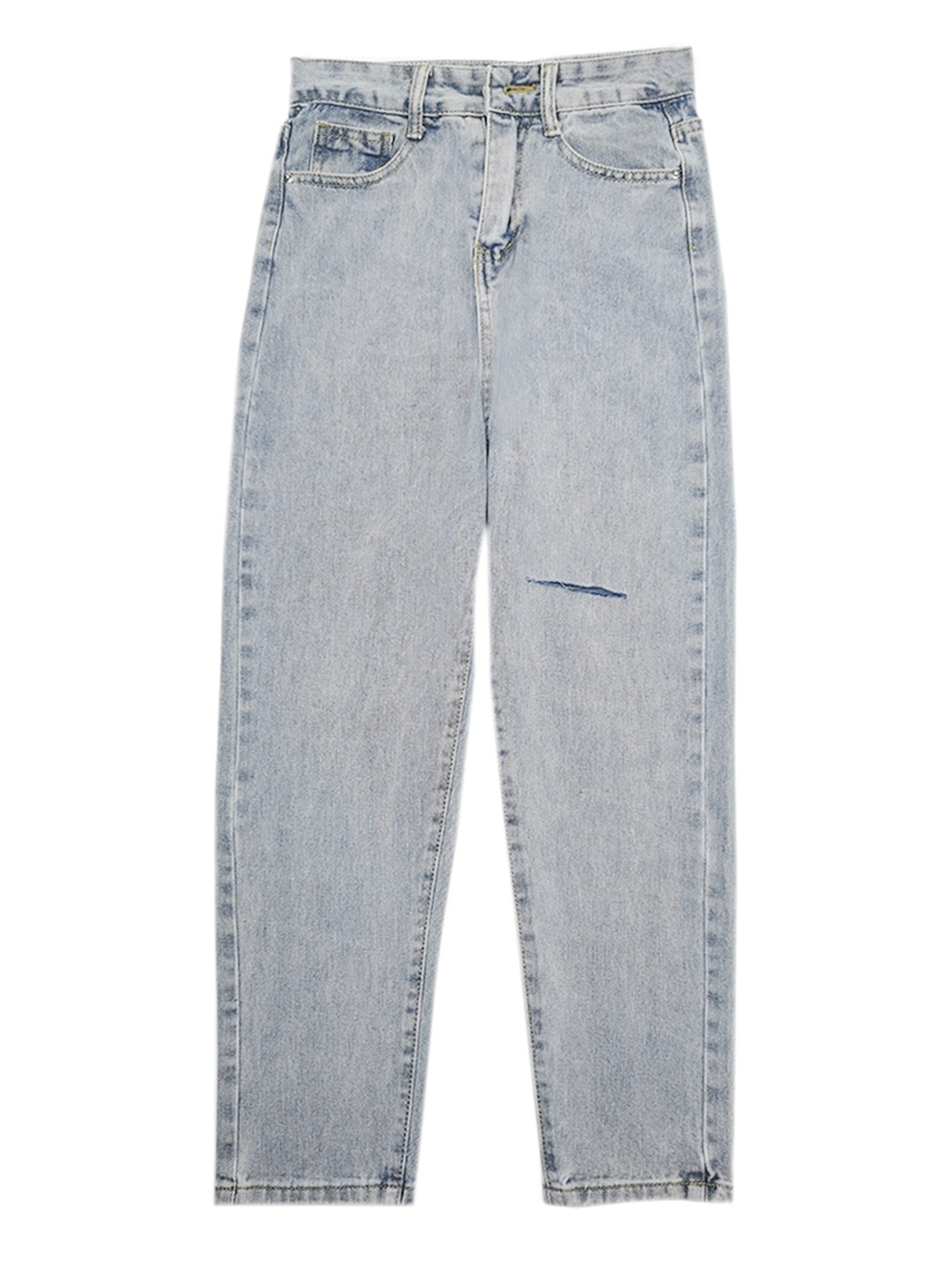 

URBANIC Women Blue Cotton Mom Fit Low Distress Light Fade Jeans