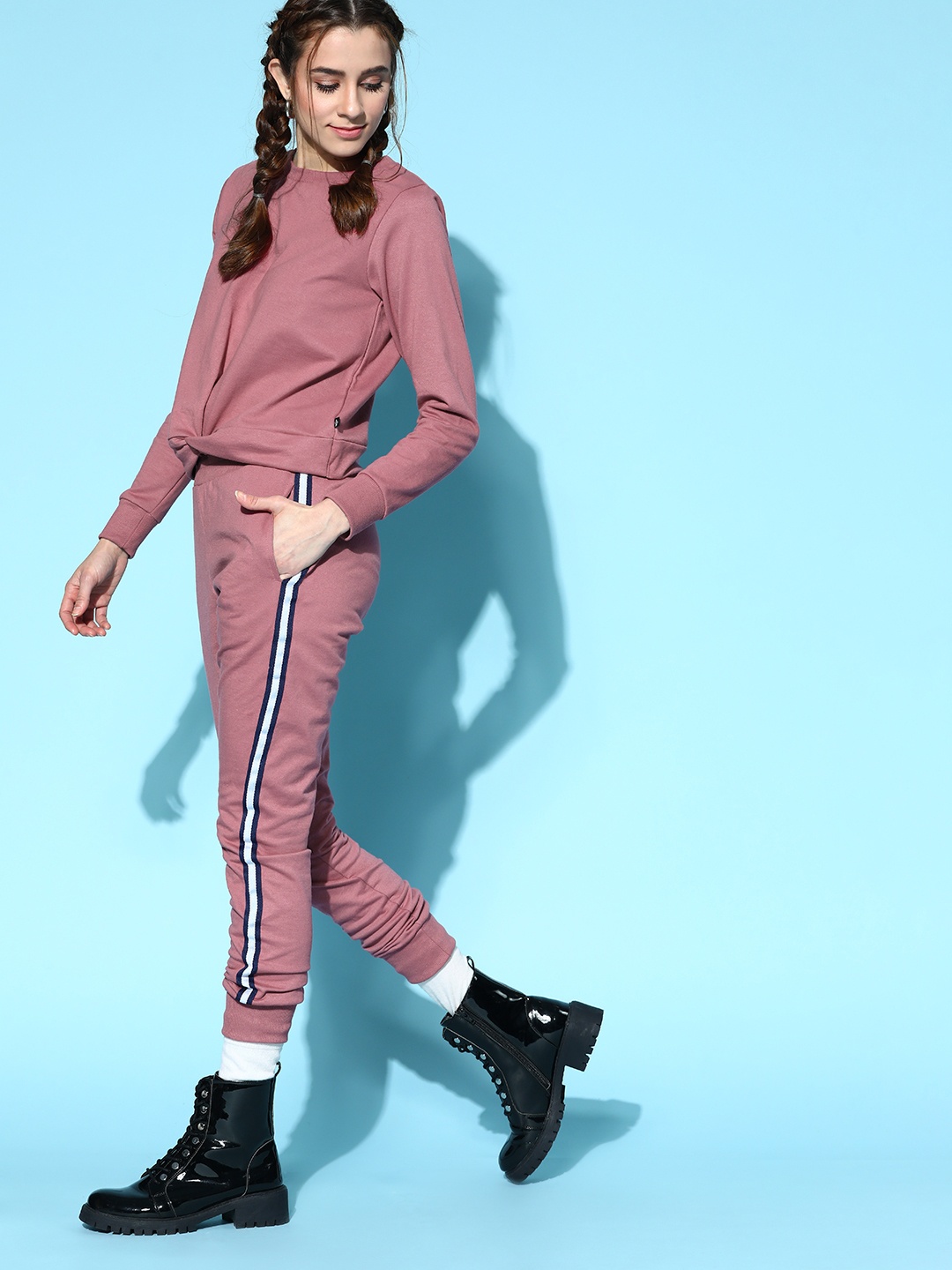 

Roadster Women Dusty Pink Solid Co-Ords Set