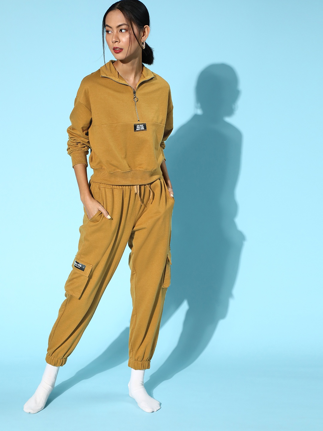 

Roadster Women Charming Mustard Solid Co-Ords