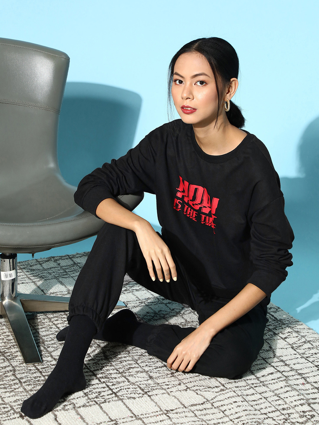 

Roadster Women Stylish Black Printed Co-Ords