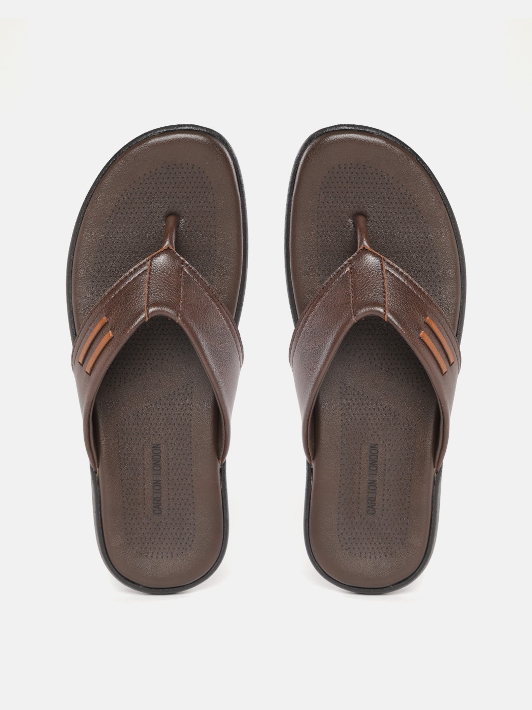 

Carlton London Men Coffee Brown Solid Comfort Sandals