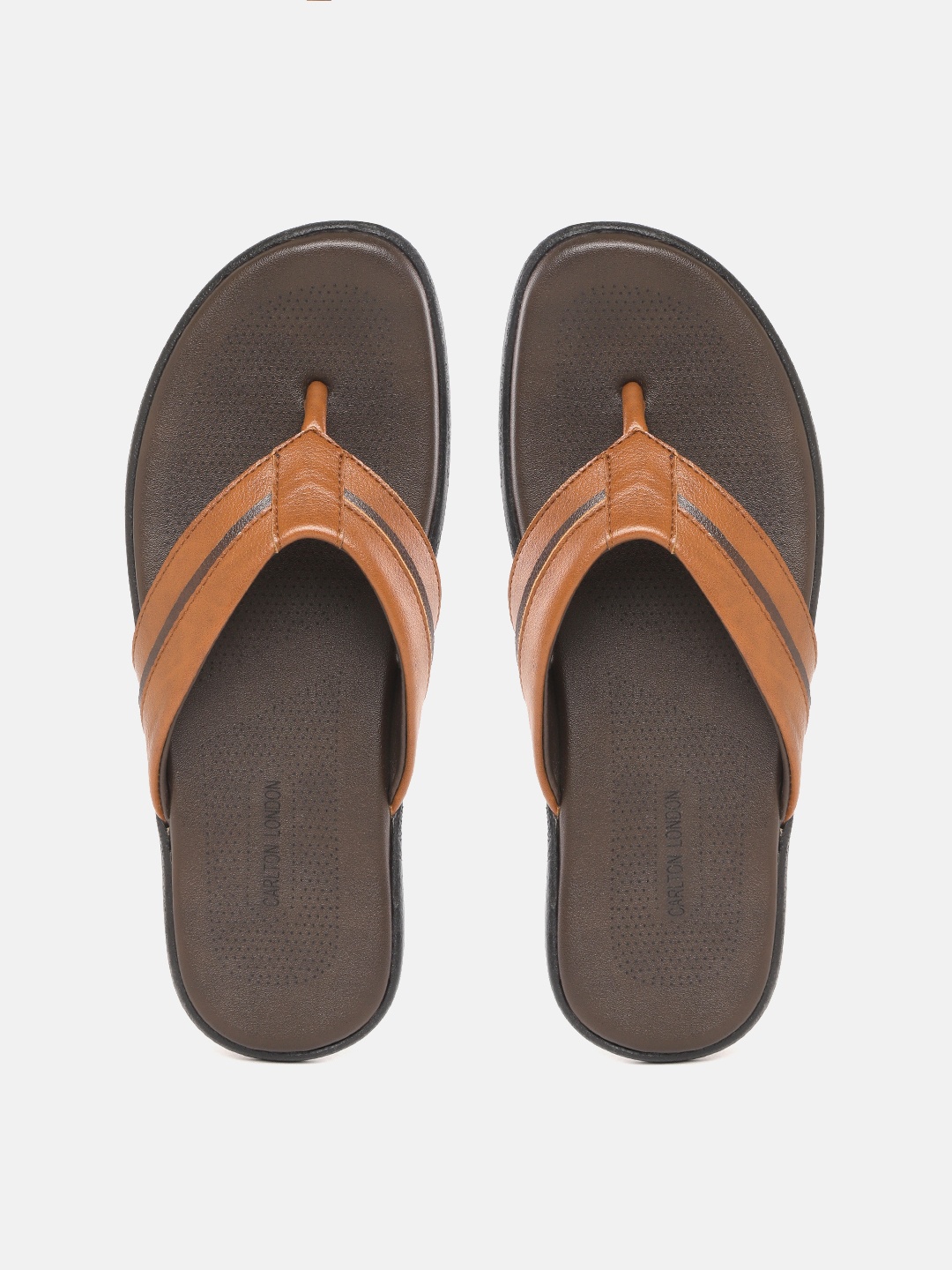 

Carlton London Men Tan Brown Solid Comfort Sandals