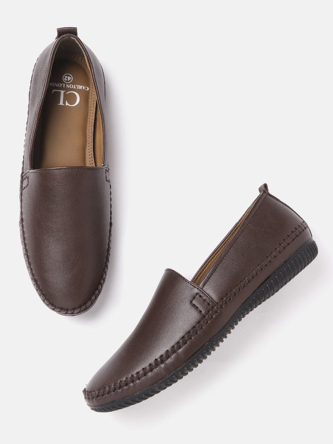 

Carlton London Men Coffee Brown Slip-On Sneakers