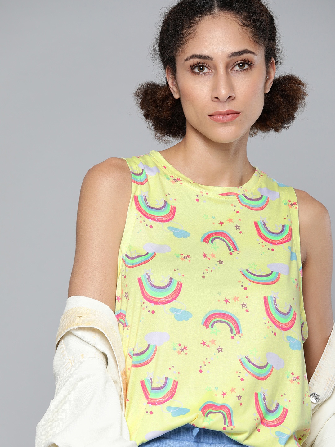 

Kook N Keech Women Yellow & Pink Printed T-shirt