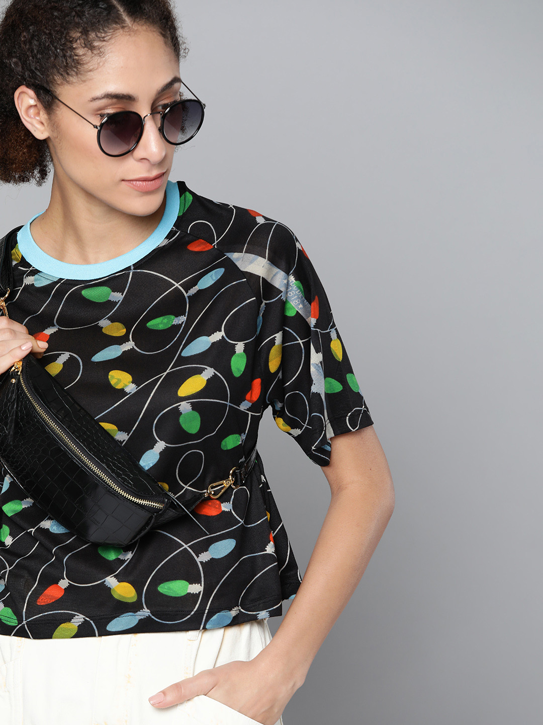 

Kook N Keech Women Black & Green Printed T-shirt