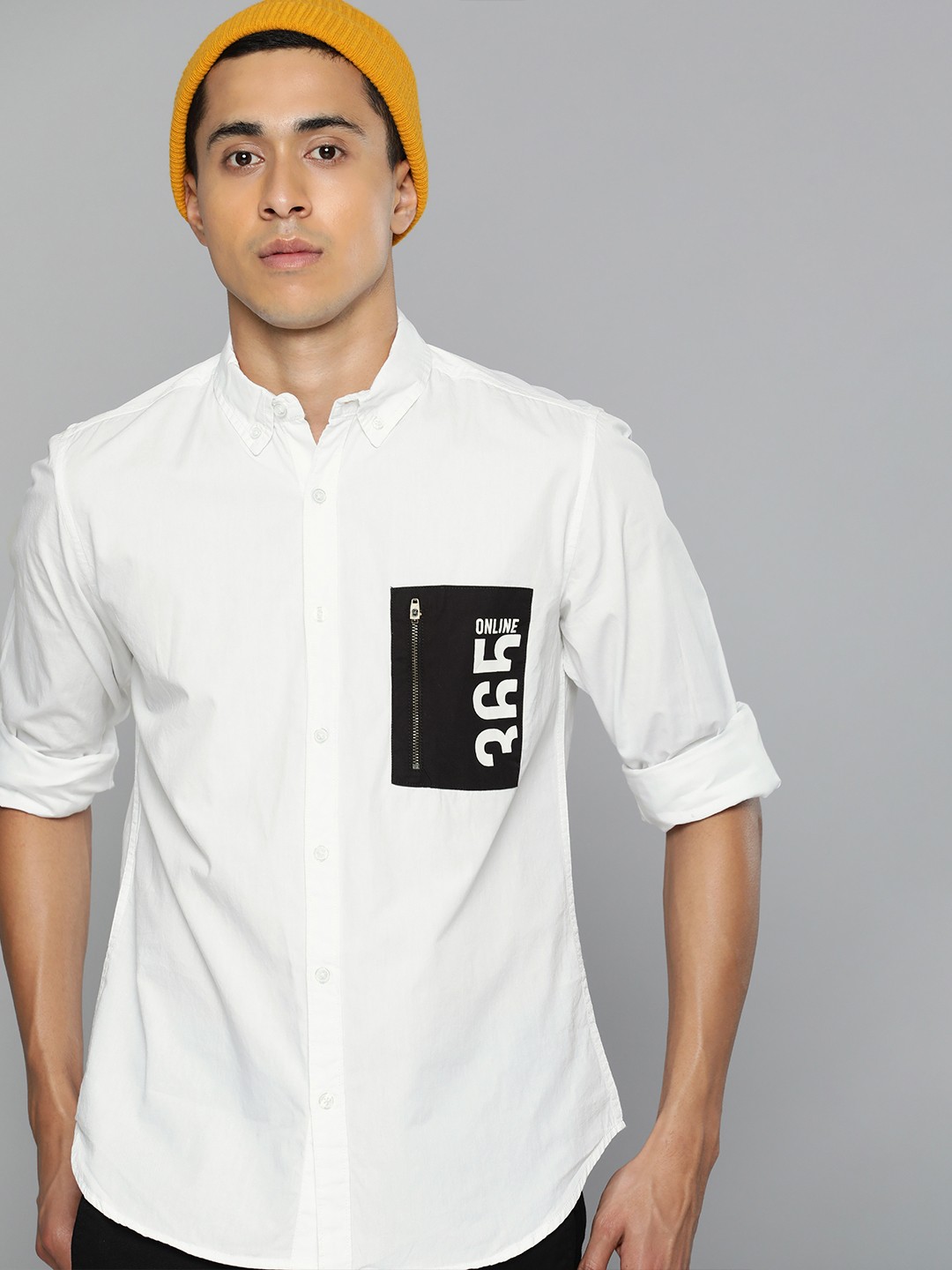 

Kook N Keech Men White Slim Fit Casual Shirt