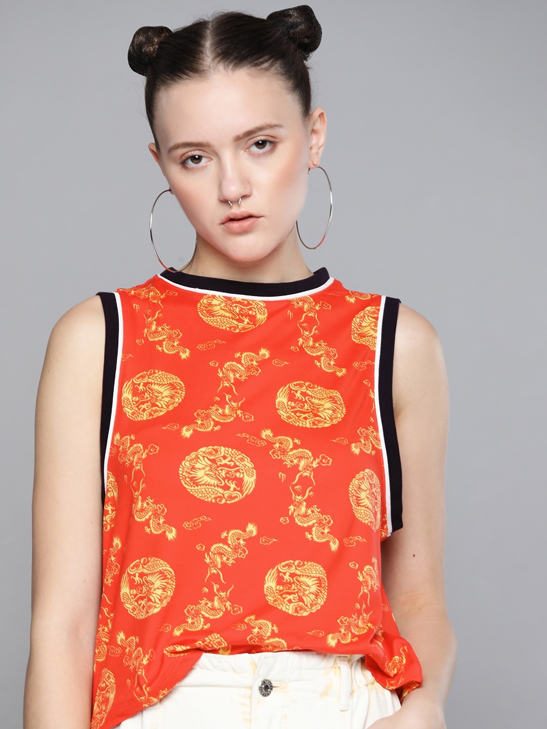 

Kook N Keech Women Orange & Yellow Ethnic Printed T-shirt