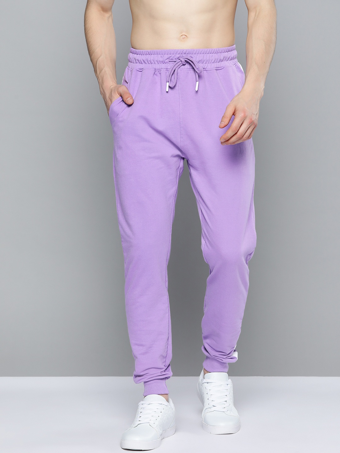 

Kook N Keech Men Lavender Solid Slim Fit Joggers