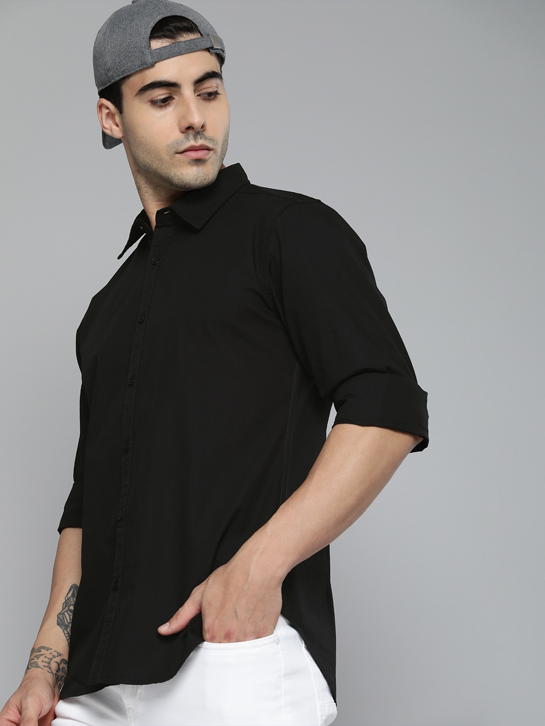 

Kook N Keech Men Black Slim Fit Casual Shirt