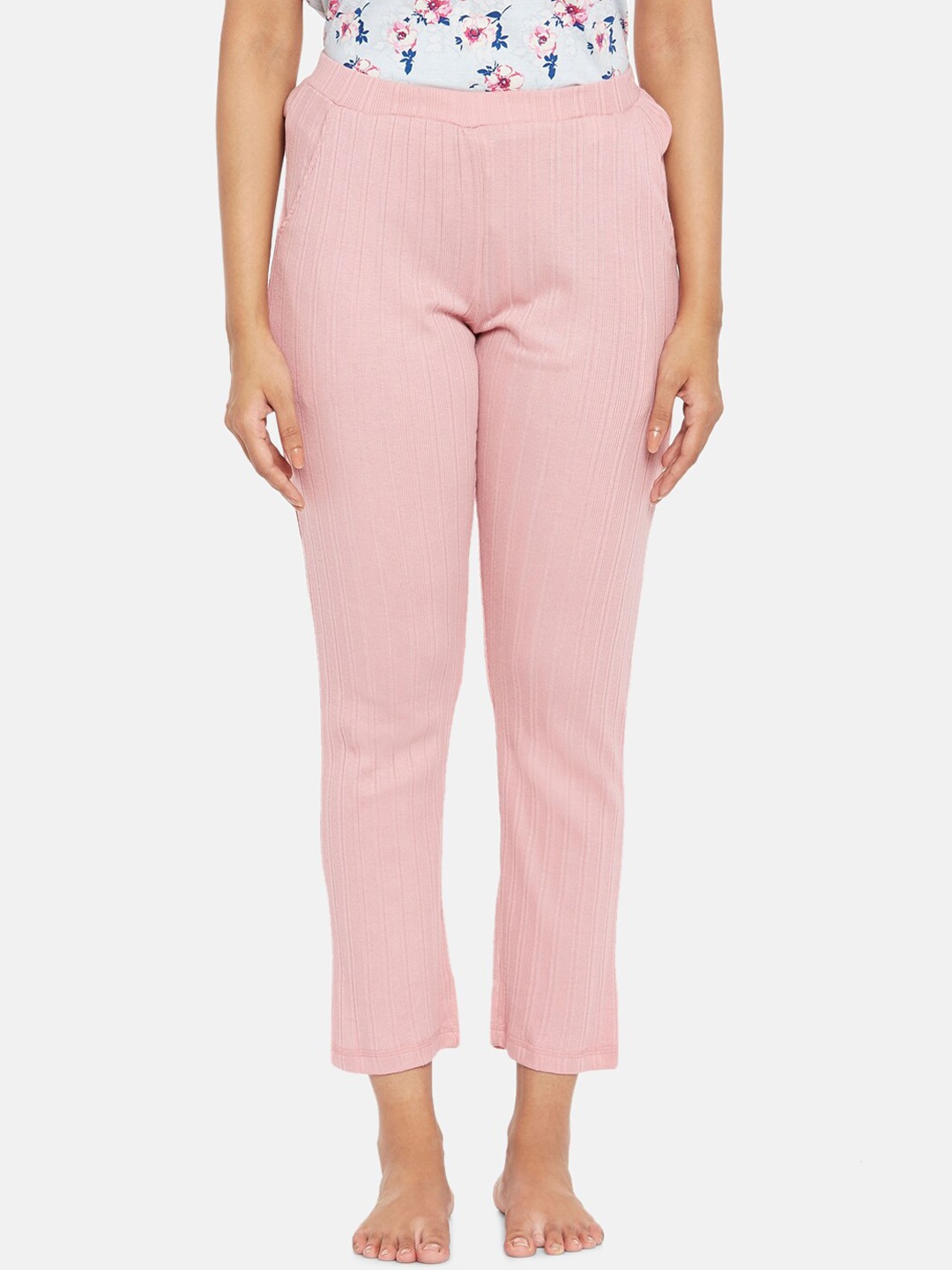 

Dreamz by Pantaloons Women Pink Striped Lounge Pants