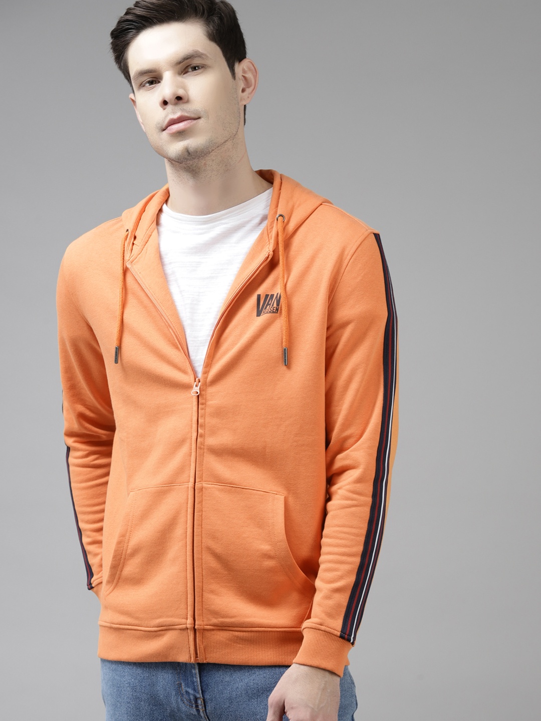 

Van Heusen Sport Men Orange Solid Hooded Sweatshirt