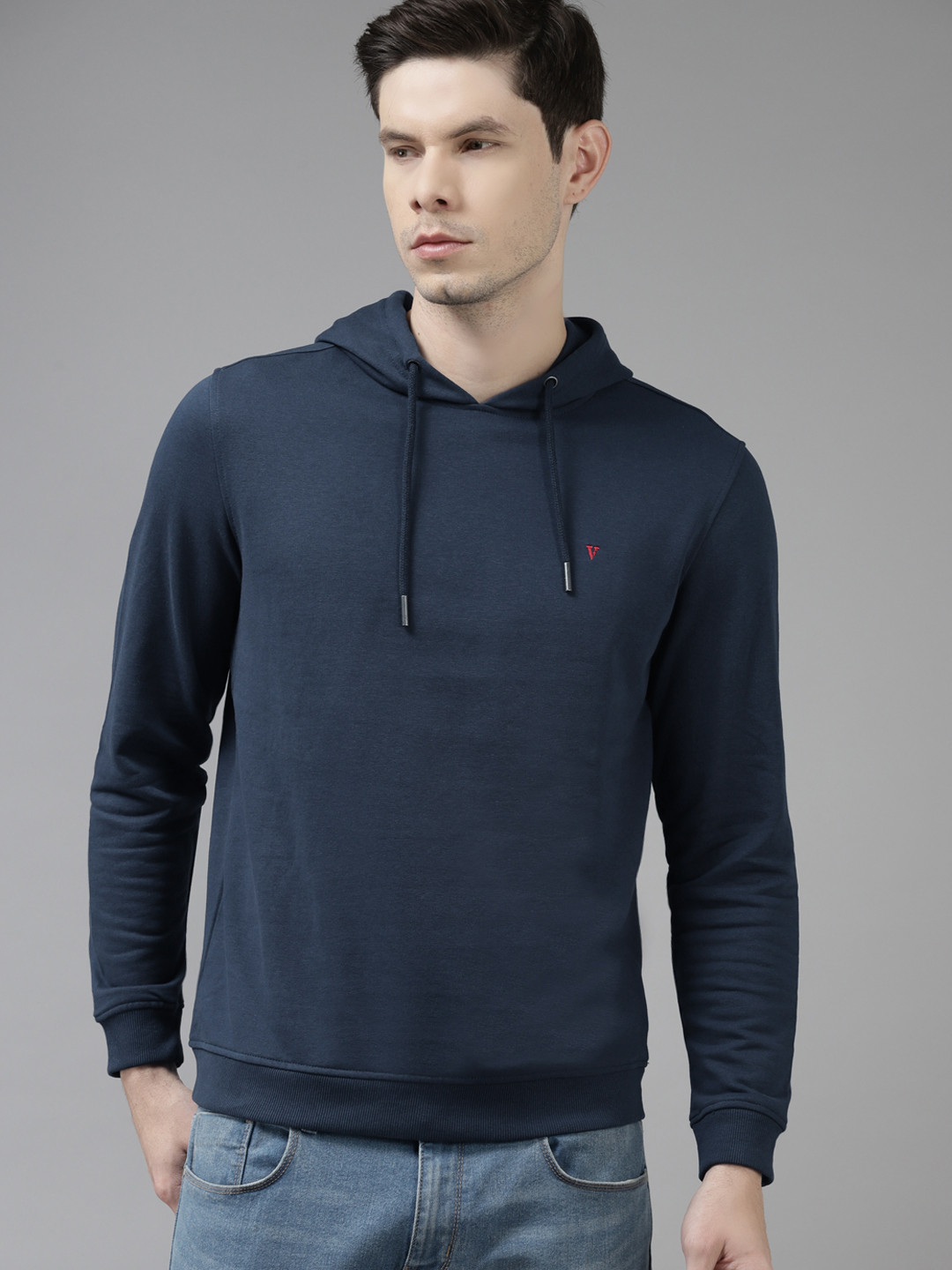 

Van Heusen Sport Men Navy Solid Hooded Sweatshirt, Navy blue