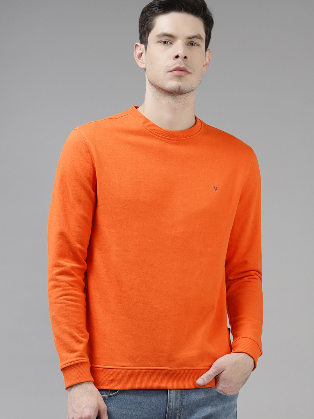 

Van Heusen Sport Men Orange Solid Sweatshirt