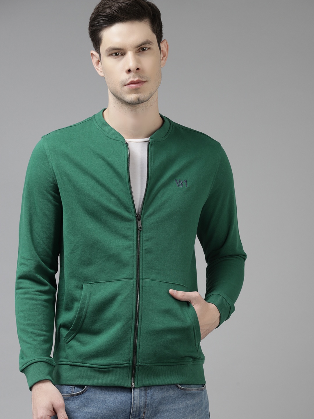 

Van Heusen Sport Men Green Solid Sweatshirt