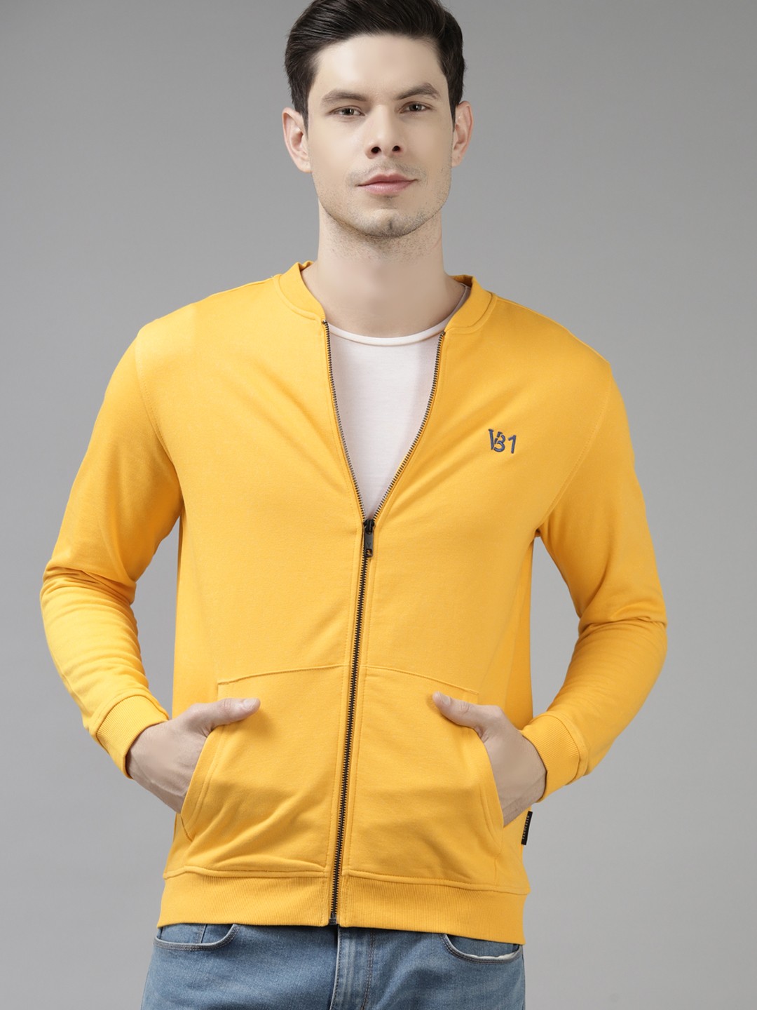 

Van Heusen Sport Men Yellow Solid Sweatshirt