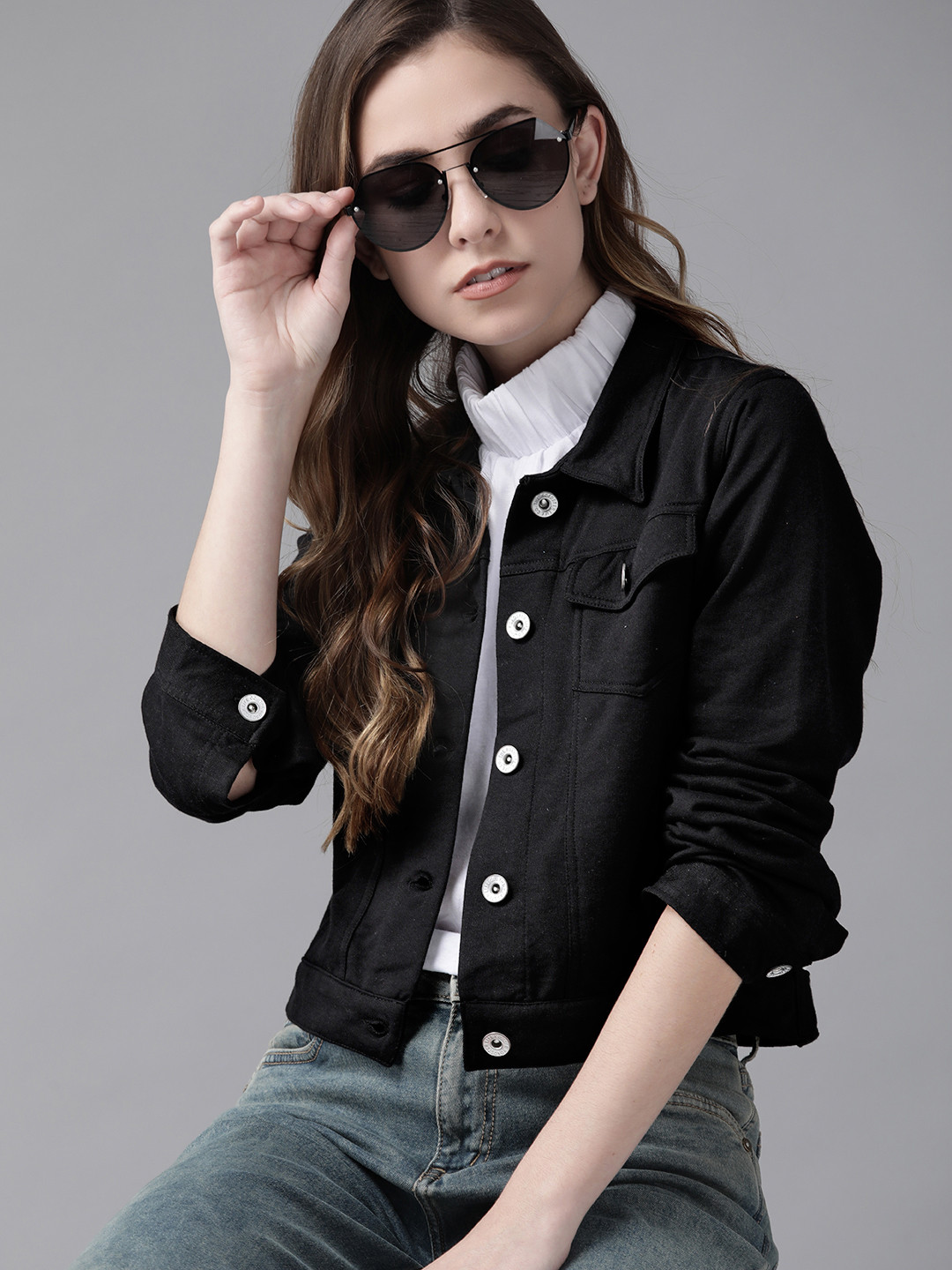

Roadster Women Black Solid Tailored Jacket