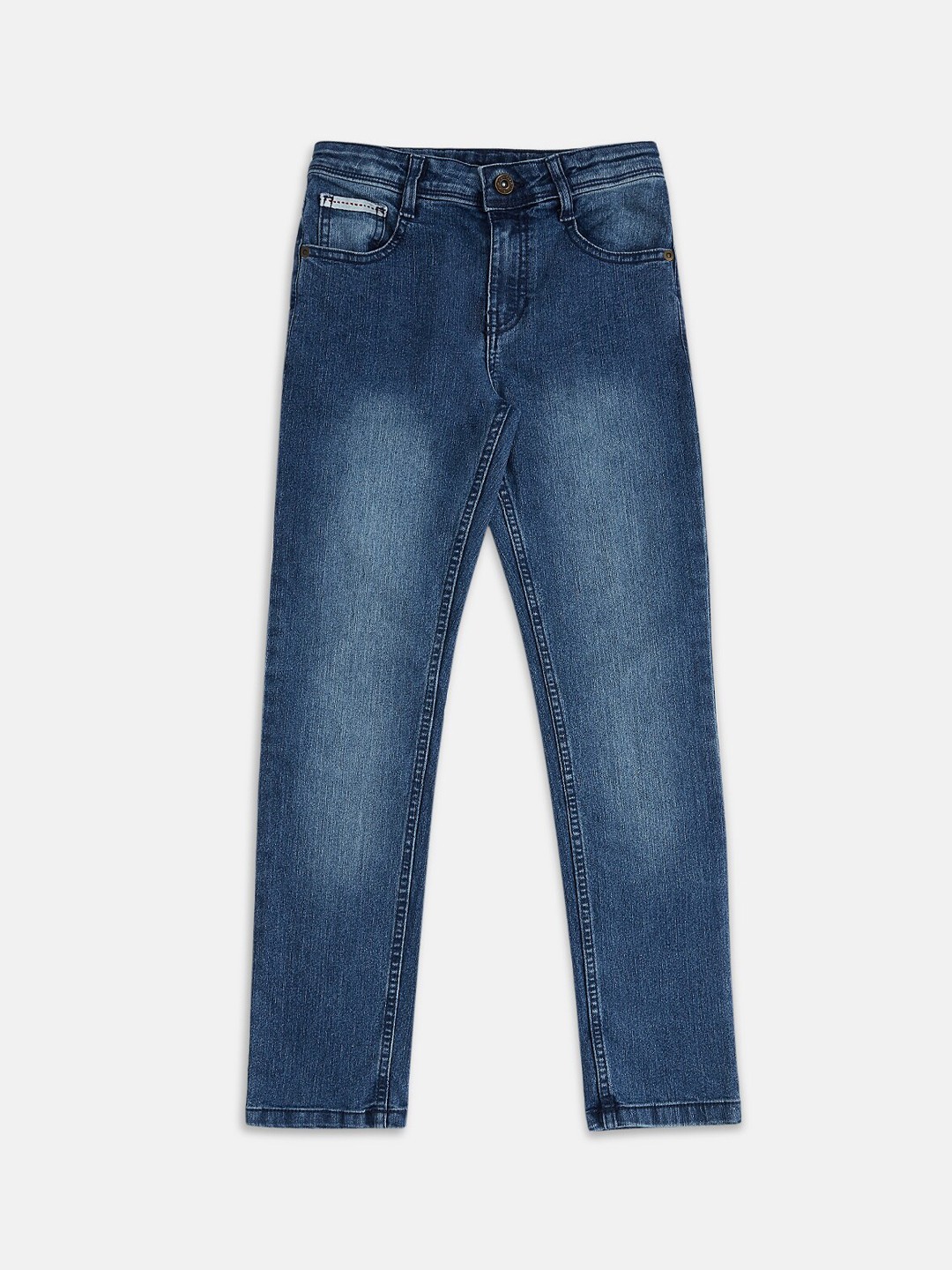 

Pantaloons Junior Boys Blue Tapered Fit Light Fade Jeans