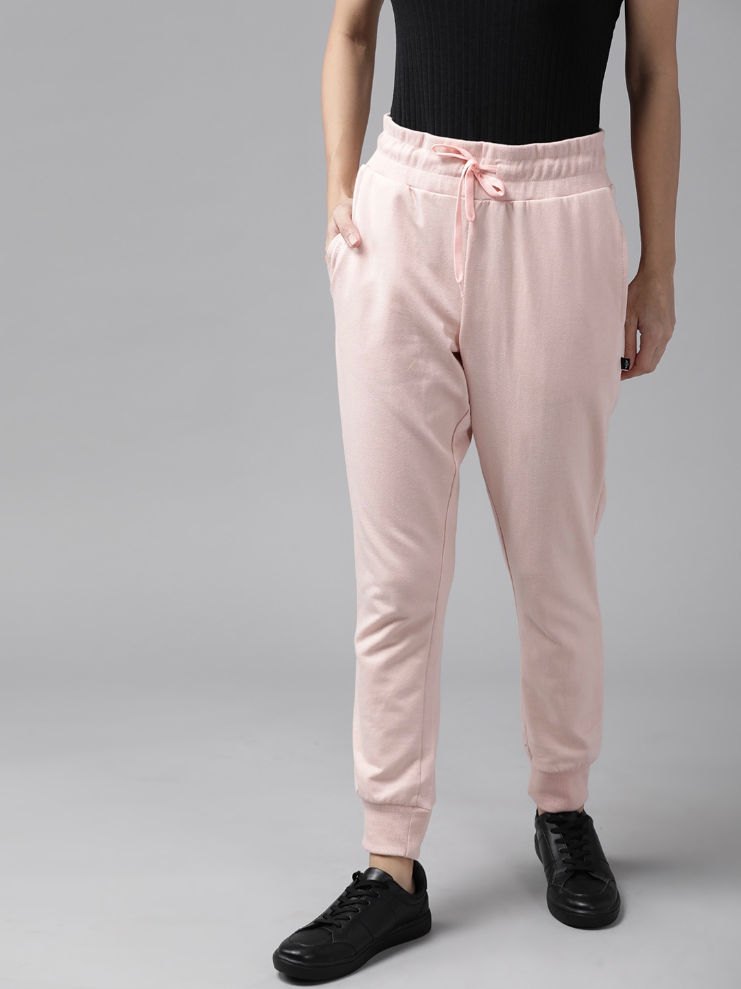 

Roadster Women Peach-Coloured Solid Joggers