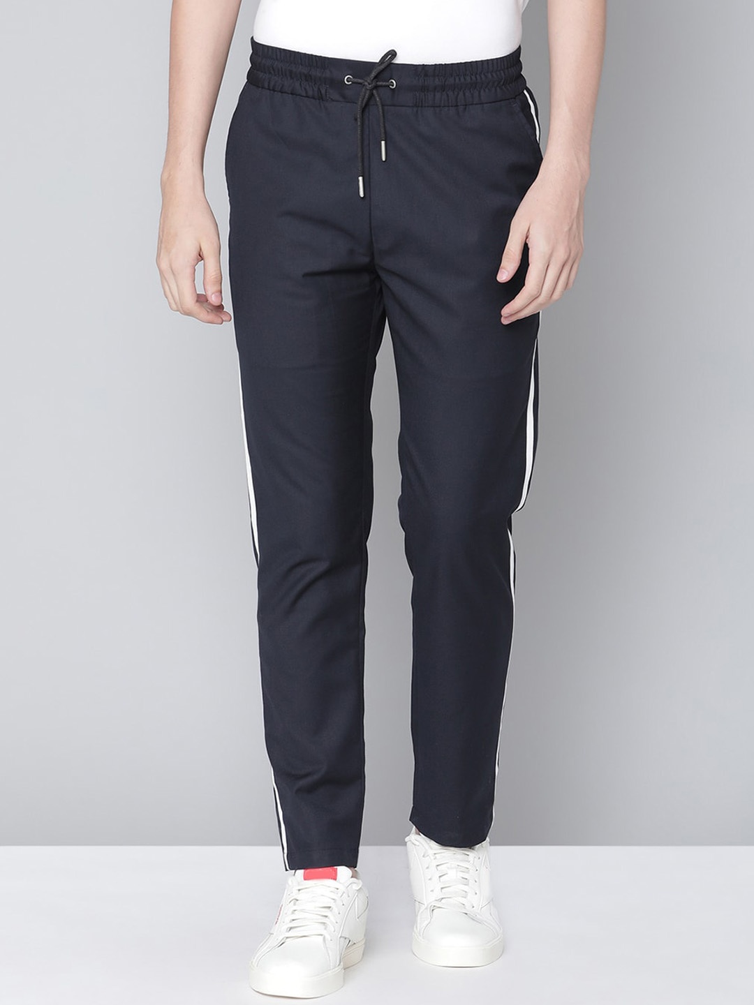 

LINDBERGH Men Navy Blue Slim Fit Trousers